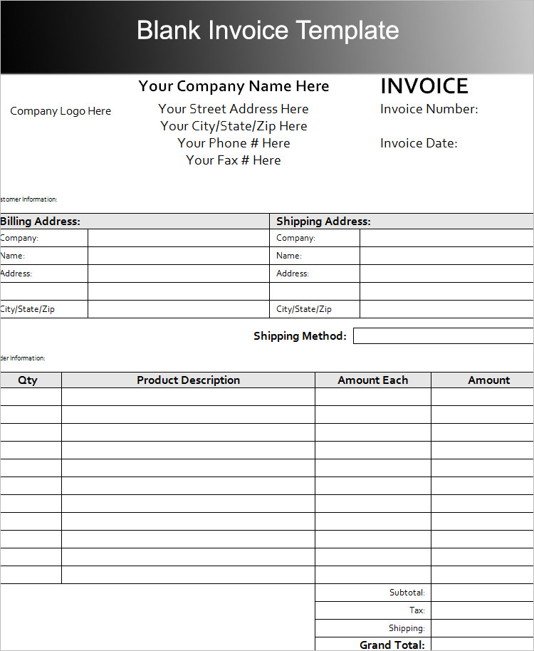 35 invoice template free excel pdf doc formats