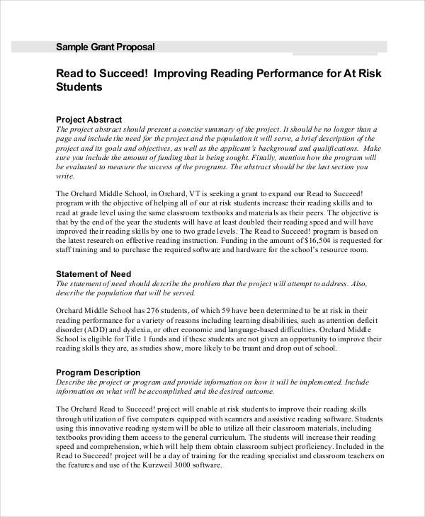 Also ensuring they provide specific examples throughout the statement, . FREE 12+ Grant Proposal Examples & Samples in PDF | Google Docs | Pages | Word | Examples