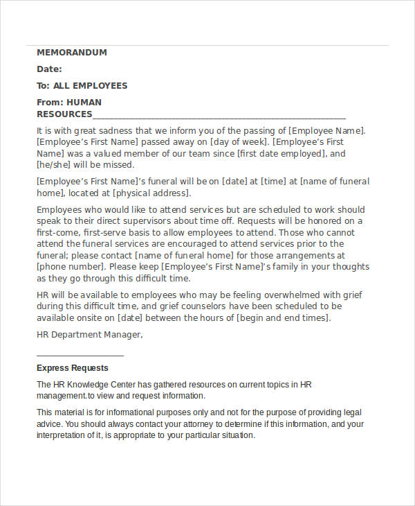 Use a standard business letter format and template: FREE 22+ Notice Examples in PDF | DOC | Examples