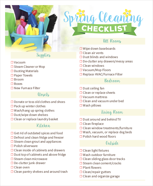 Now, i am one to go. 21+ Cleaning Checklist Examples in Google Docs | MS Word