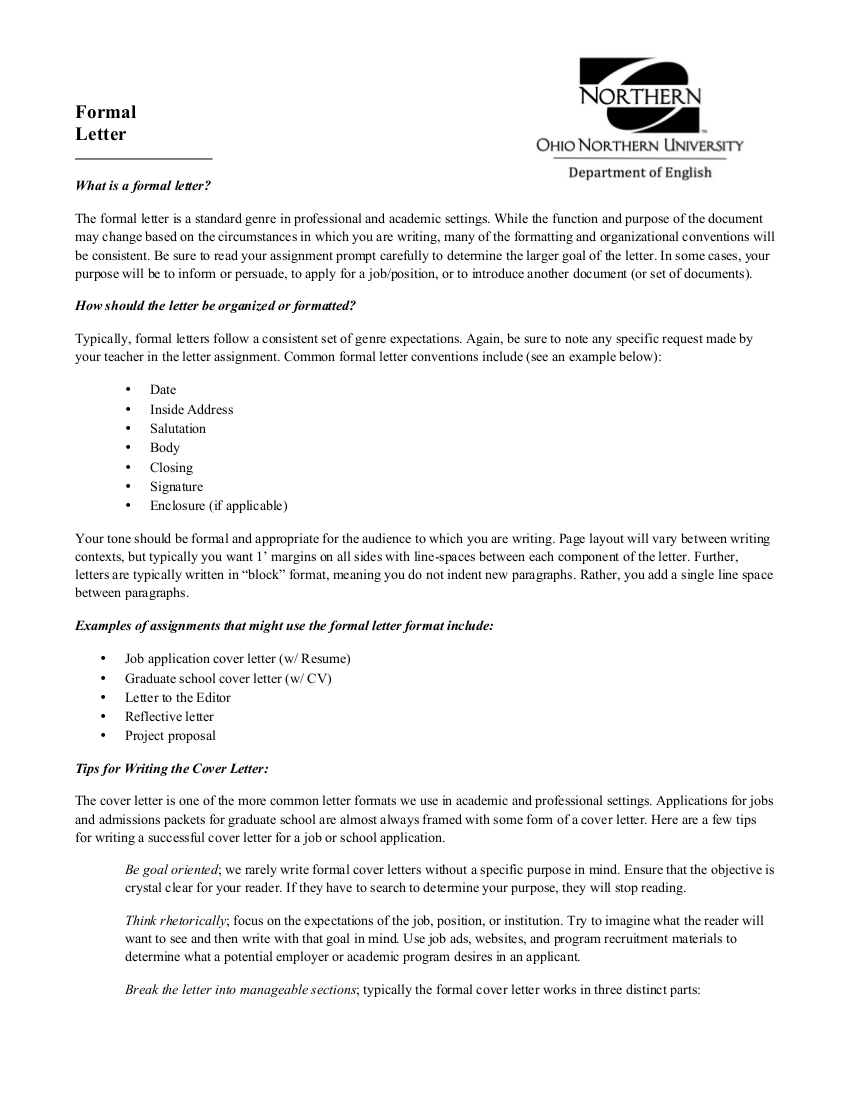 formal letter writing examples 7 in pdf examples