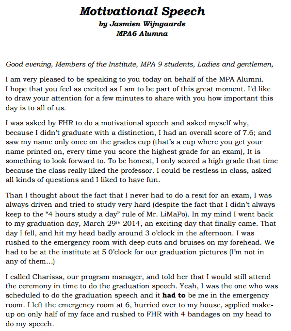Another good example is the autobiography of benjamin franklin written by one of the founding . How To Write A Motivational Speech For Students - PDF
