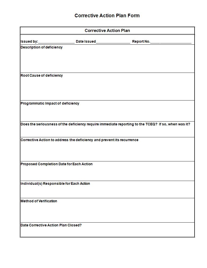 Individual Action Plan Template