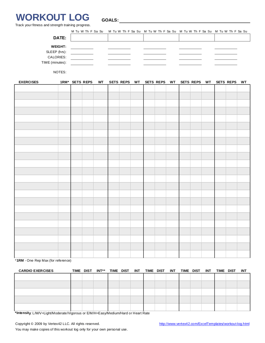 pics Edgenuity Fitness Log Example 8 workout log examples pdf examples