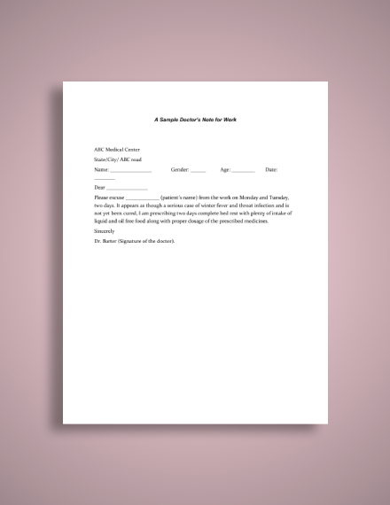 best doctor s note for work examples 10 in ms word apple pages google docs pdf examples