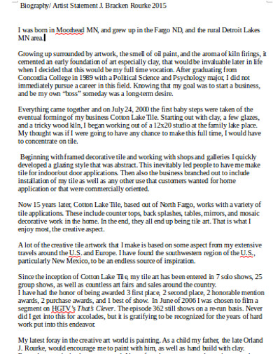 Free 15 Artist Statement Examples Samples In Pdf Doc Examples