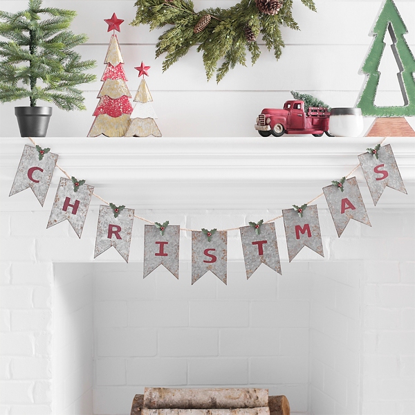 Fabric and ribbons and bows to give diy decor projects and gifts a personalized touch. Galvanized Metal Christmas Banner Kirklands