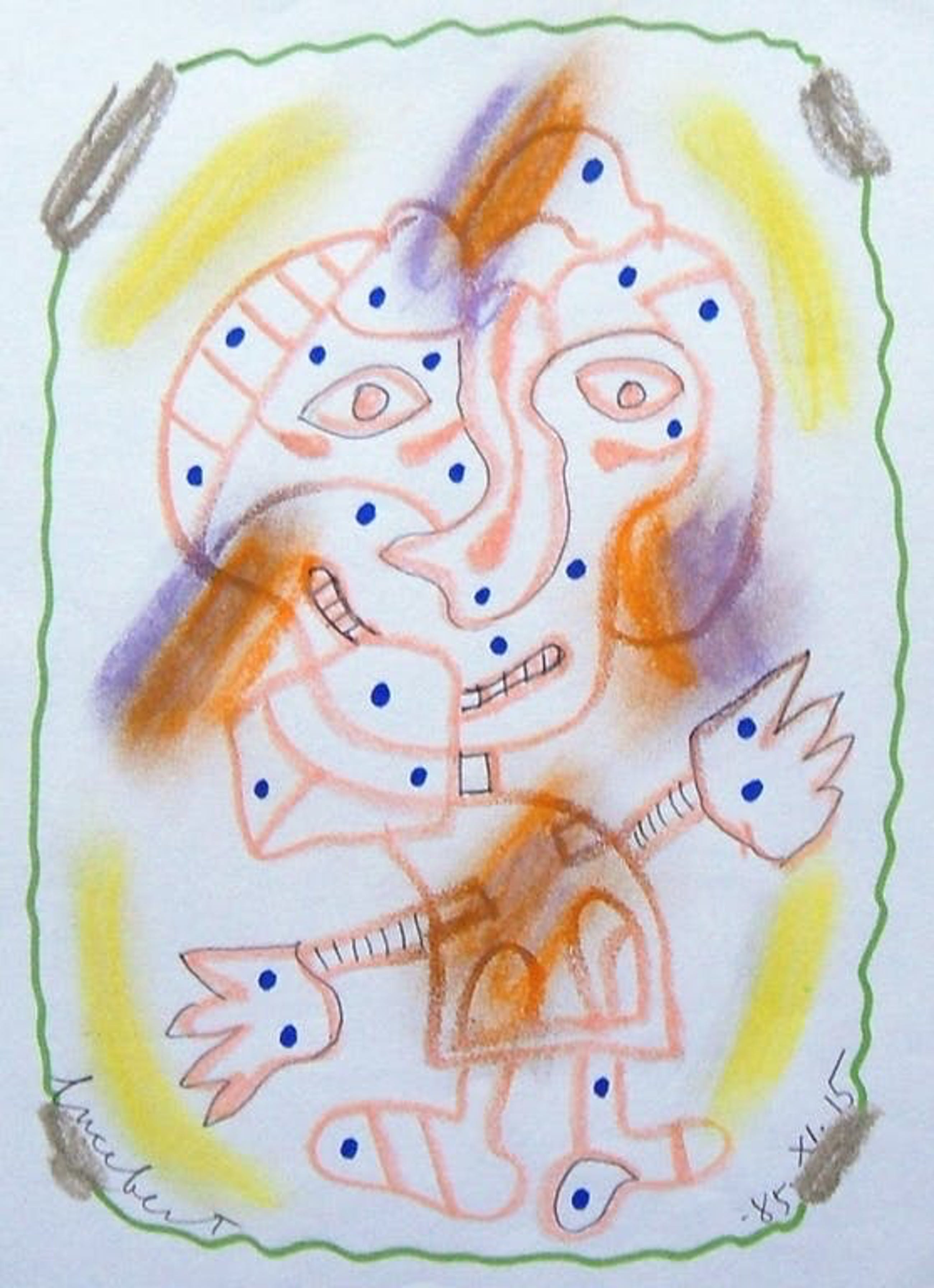 Lucebert Lucebert Zonder Titel Gemengde Techniek Op Papier Met Coa Verkocht Kunstveiling Be
