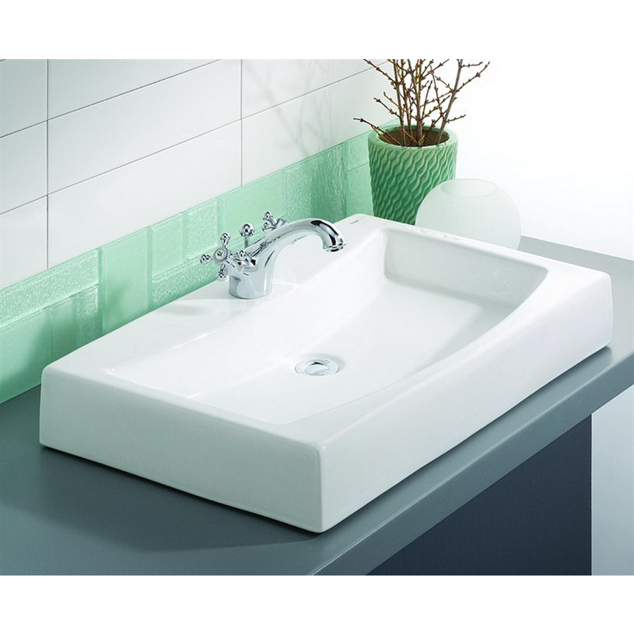 Shop Cheviot Mediterranean White Above Counter Rectangular ...