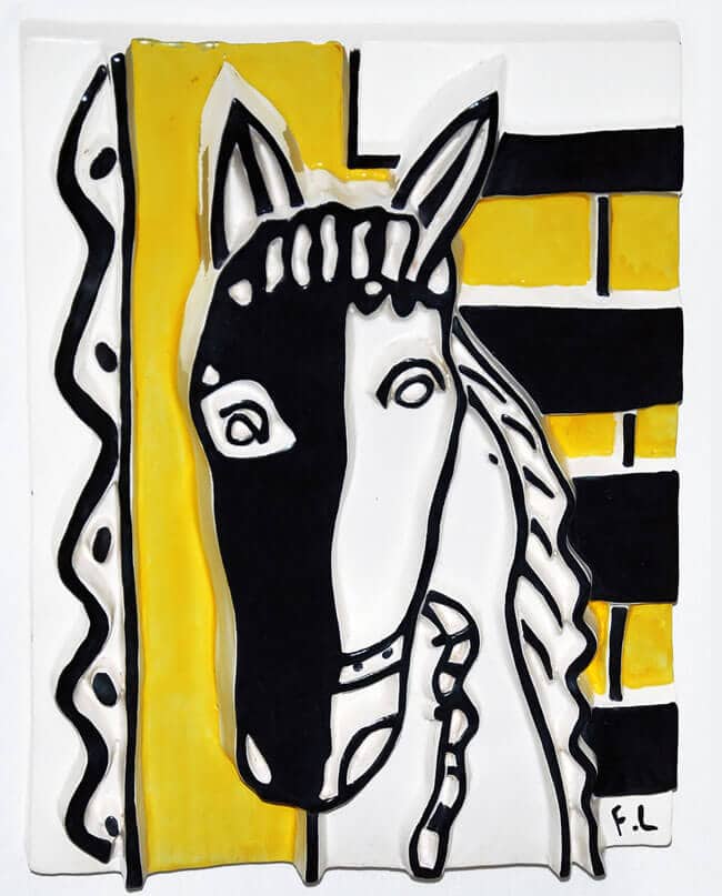 Fernand Leger Le Cheval Sur Fond Jaune 1953 Ceramic S