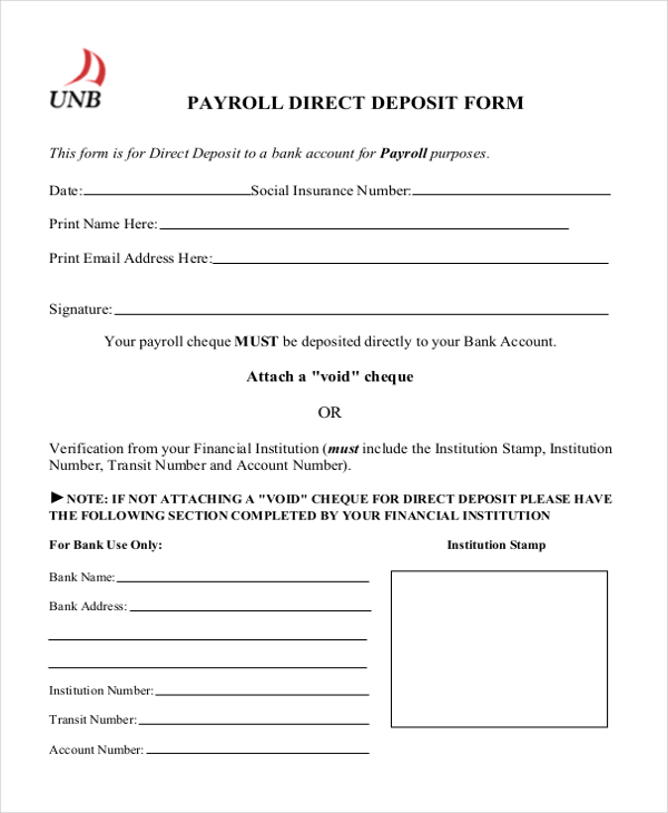 free 12 direct deposit form samples in pdf excel ms word