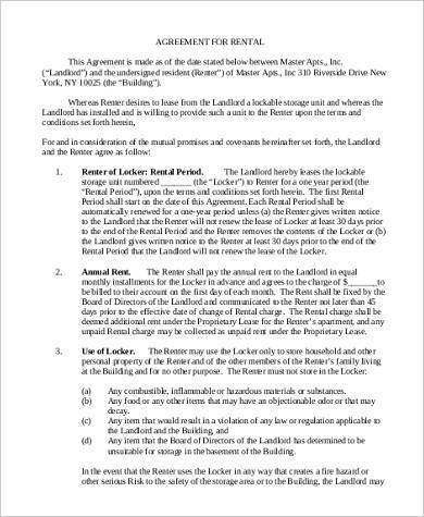 Generally, this is the day the agreement has been signed by both landlord and tenant. FREE 8+ Sample Rent Agreement Forms in MS Word | PDF