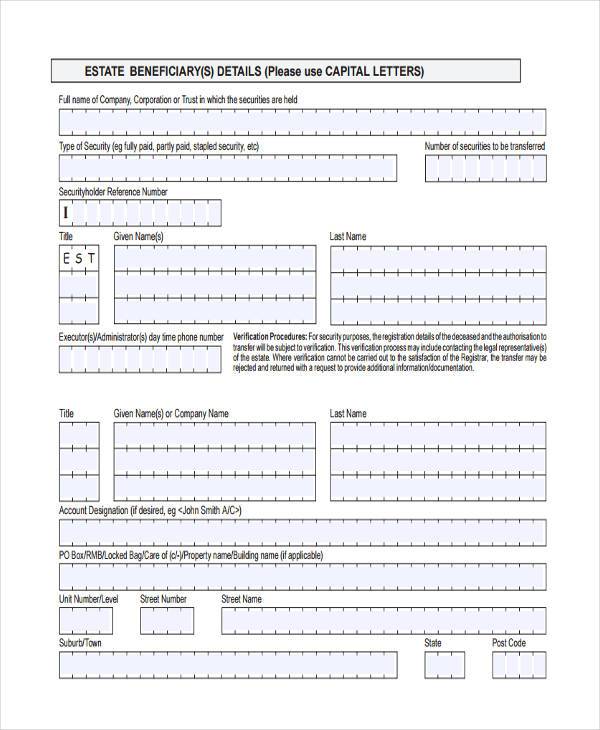 free 7 sample beneficiary release forms in pdf ms word