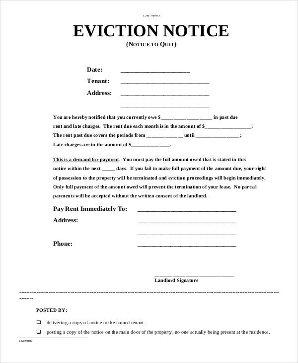 free 29 notice form templates in pdf ms word excel