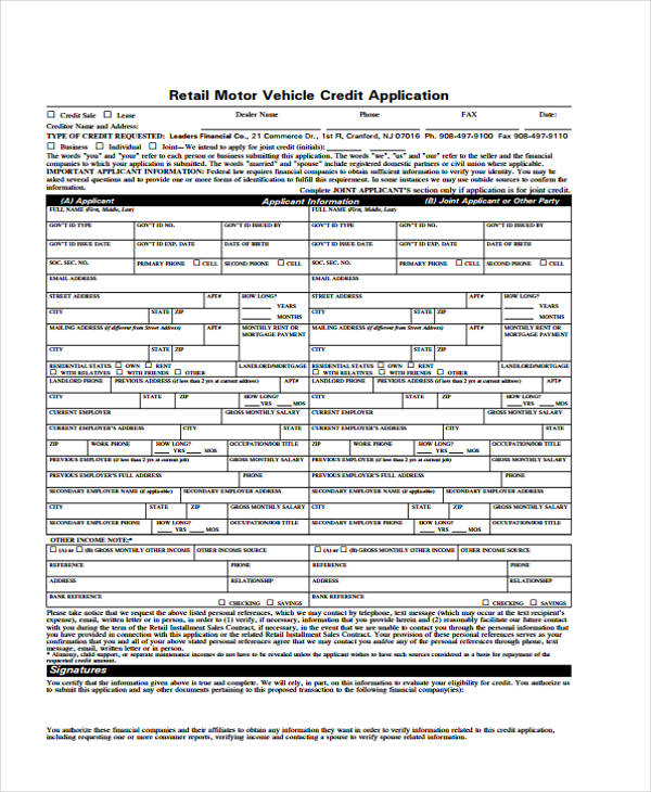 Getting a credit card is a fairly straightforward process that requires you to submit an application for a card and receive an approval or denial. FREE 22+ Credit Application Forms in PDF | MS Word | Excel