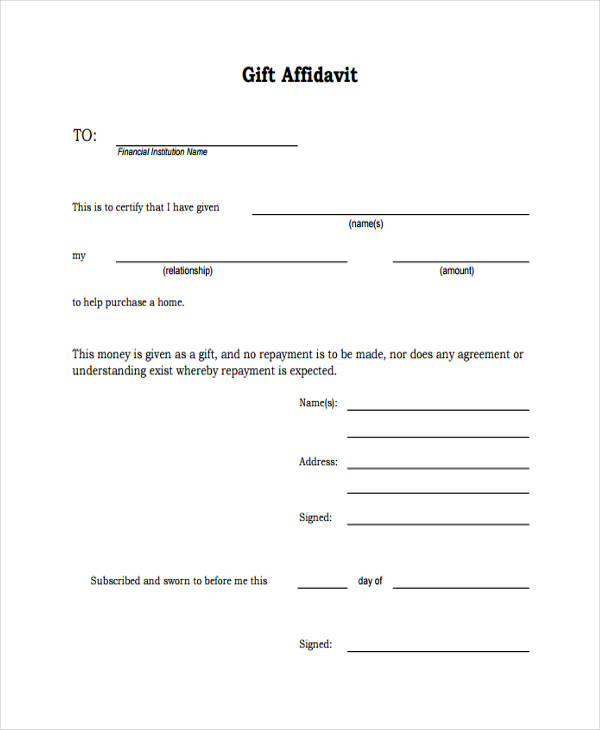 Motor vehicle crashes are a leading cause of death among c. Free 11 Gift Affidavit Forms In Pdf Ms Word