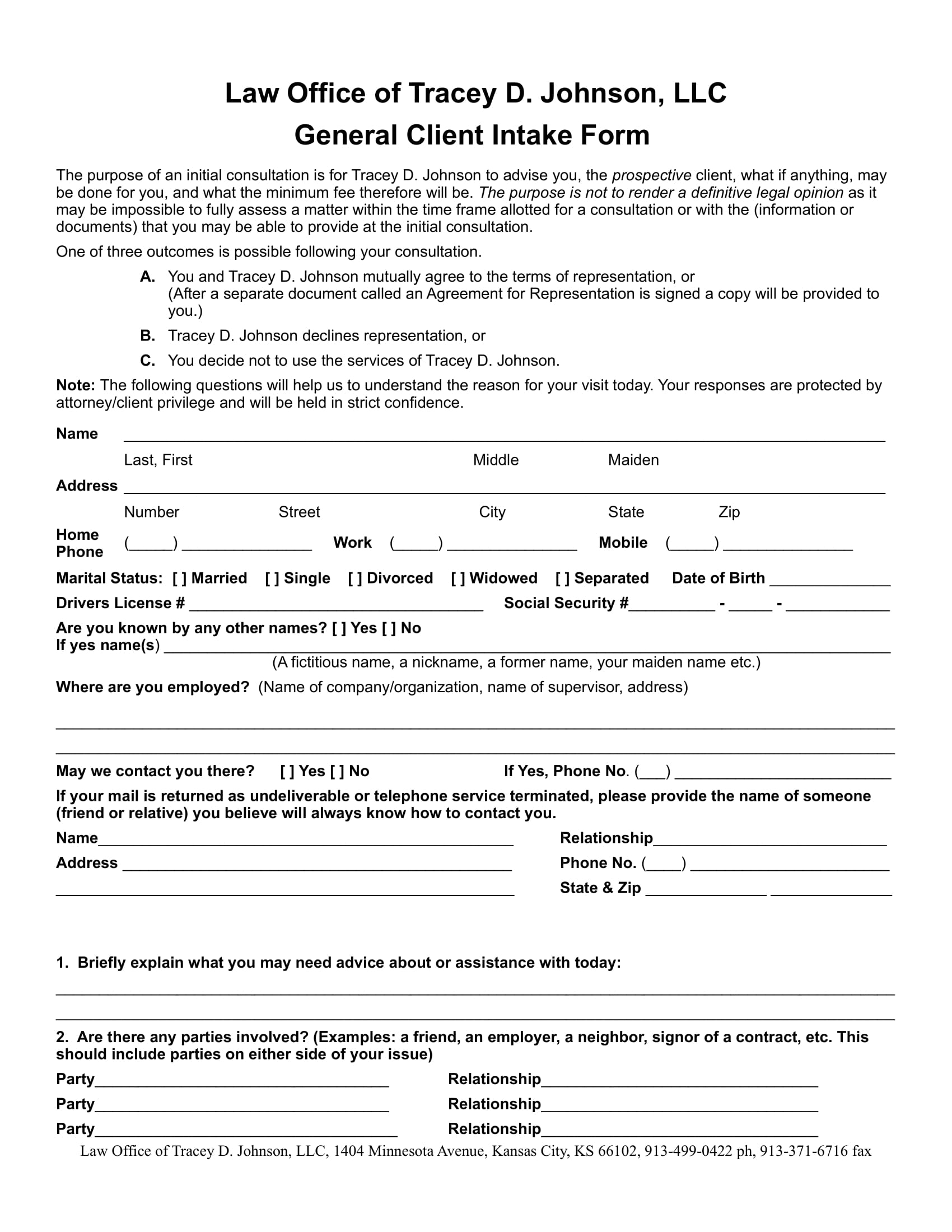 Intake Form Intake Form