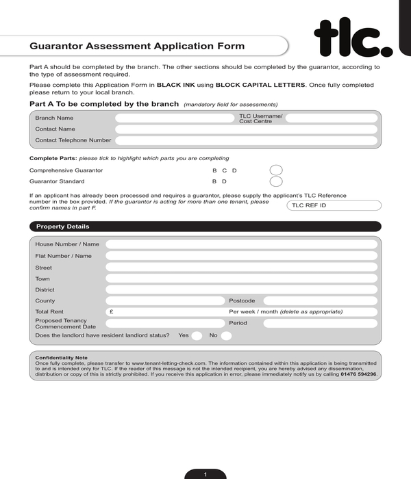 Rent and fixed charge arrears (new tenancies) notice to former tenant or guarantor of intention to recover fixed charge (form 1) Free 11 Guarantor Forms In Pdf Ms Word