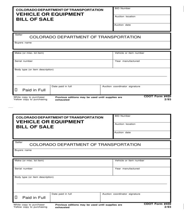 free 6 equipment bill of sale forms in pdf