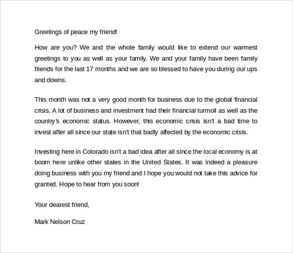 Principal of bullworth school, usa informal. FREE 13+ Friendly Letter Templates & Samples in MS Word | PDF