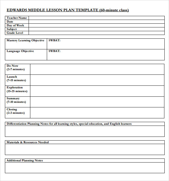 free 6 sample lesson plan templates in pdf ms word
