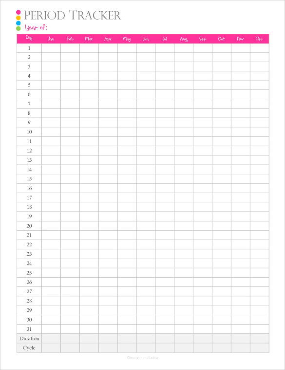 free 11 menstrual calendars in pdf