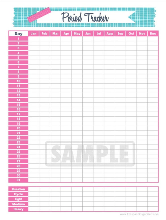 free 11 menstrual calendars in pdf
