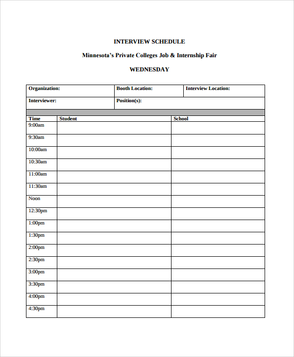 Read our report on diversity,. Free 13 Sample Interview Schedule Templates In Pdf Ms Word