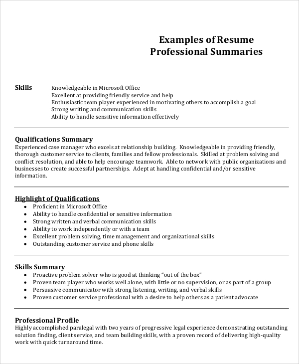 No experience can mean no professional, paid experience. FREE 8+ Job Resume Samples in MS Word | PDF