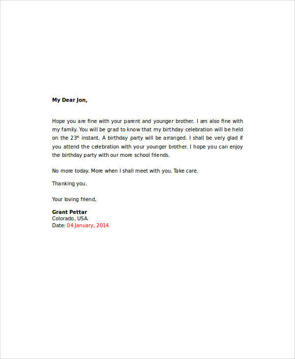 With cake cutting followed by games, dance and finally dinner. Free 35 Sample Invitation Letter Templates In Pdf Ms Word Apple Pages Google Docs