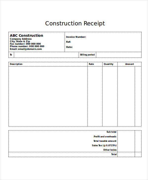 fantastic https www template net business receipt templates contractor