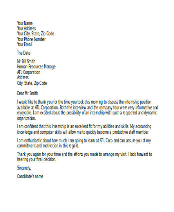 Send this very soon after the interview, preferably on the same day as the interview. FREE 32+ Sample Thank-You Letter Templates in MS Word | PDF