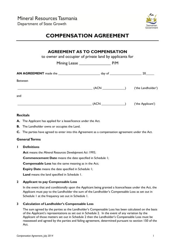 free 11 compensation agreement templates in pdf ms word