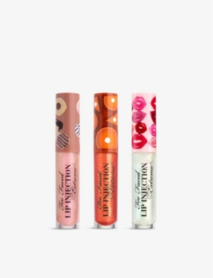 minisize 1.5g bill sephora too faced lip injection extreme lip plumper the main ingredient of too faced lip injection extreme lip plumper is a filling . Too Faced Lip Injection Plump And Tasty Trio Set Selfridges Com