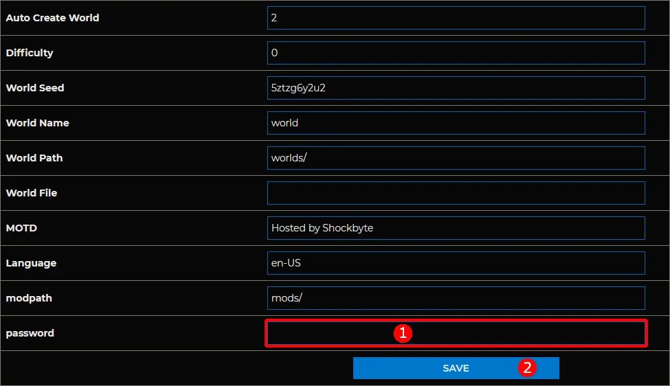 Up and running in 55 seconds. How To Change Your Terraria Server Password Knowledgebase Shockbyte