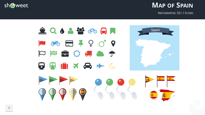 Modeles De Carte D Espagne Pour Powerpoint Showeet