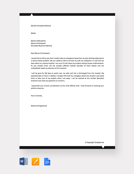 When writing a resignation acceptance letter, check out and download this sample resignation letter immediate now. Leave Of Absence Letter For Family Reasons - Letter