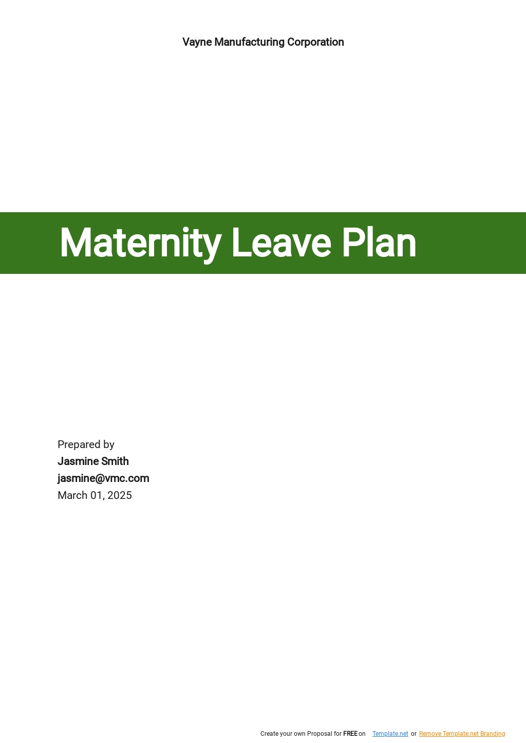 Product and service reviews are conducted independently by our editorial team, but we sometimes make money when you click on links. Maternity Leave Plan Template Free PDF - Google Docs, Word | Template.net
