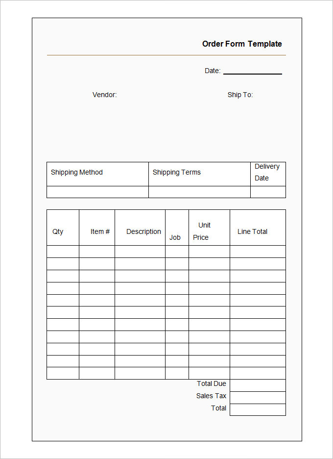 44 blank order form templates pdf doc excel free premium templates
