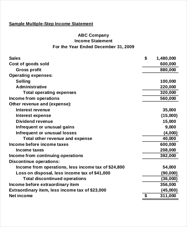 Subtract operating expenses from business income to&nbsp;. Income Statement Template 14 Free Excel Pdf Word Documents Download Free Premium Templates