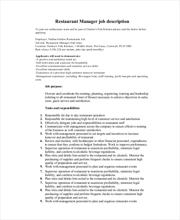 Creating an impactful project manager resume is an essential part of the job application process. 14+ Sample Manager Job Description Templates - PDF, DOC | Free & Premium Templates