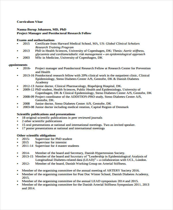 Two pages may be sufficient for a current undergraduate or recent graduate's cv, while an experienced professor . 9+ Doctor Curriculum Vitae Templates - PDF, DOC | Free & Premium Templates