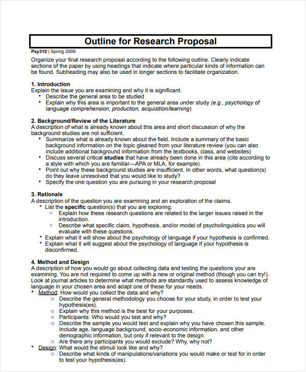 Management is a complex process, which consists of personnel management and overseeing projects from start to finish. 12+ Project Proposal Outline Templates - PDF, Word | Free