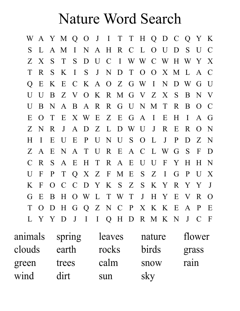nature word search printable word search printable vrogueco