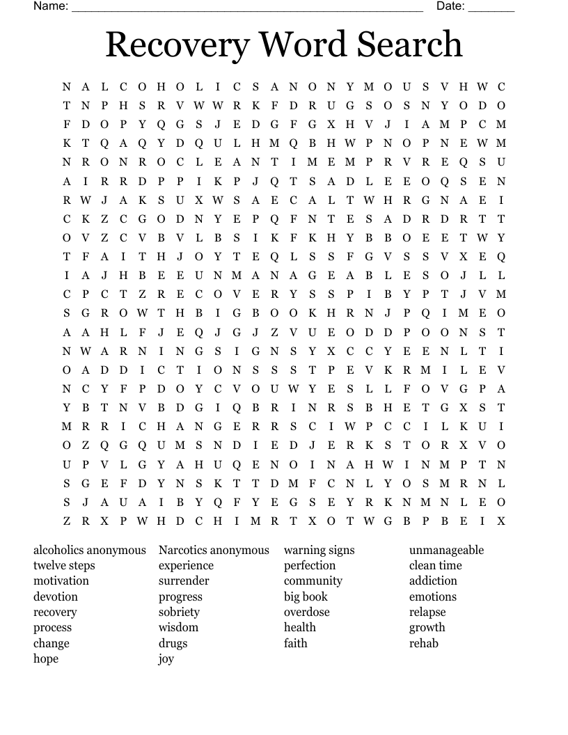 recovery word search wordmint