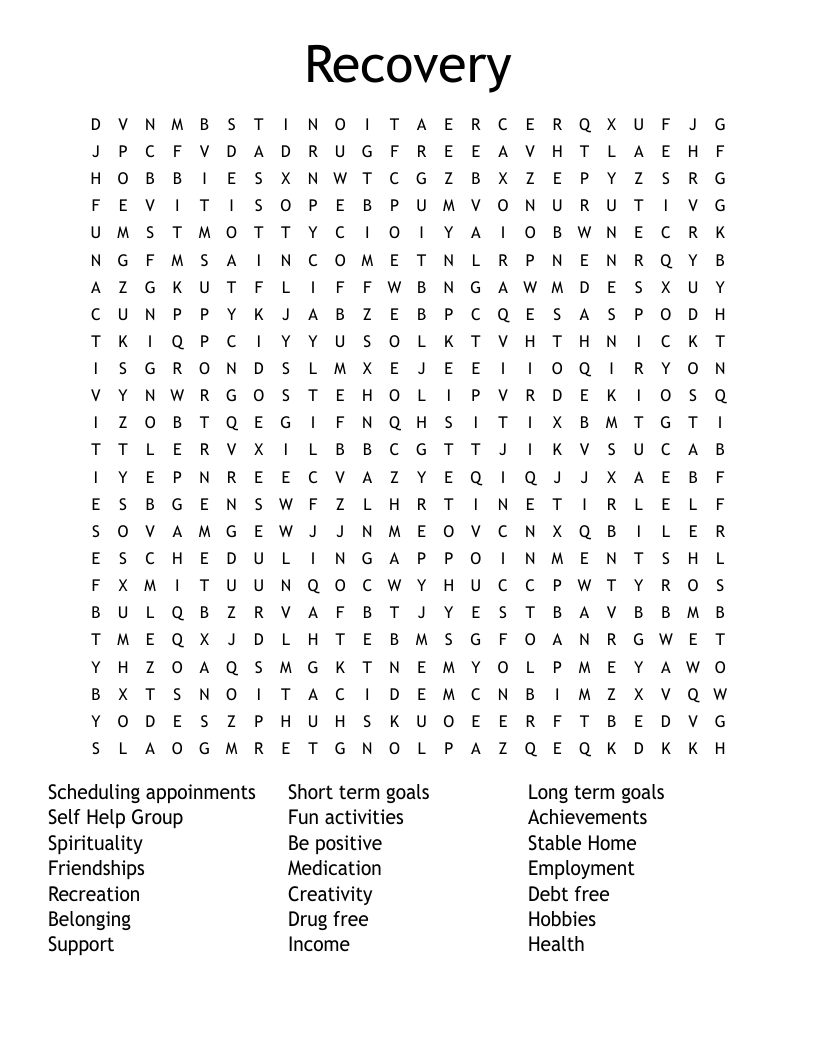 recovery word search wordmint
