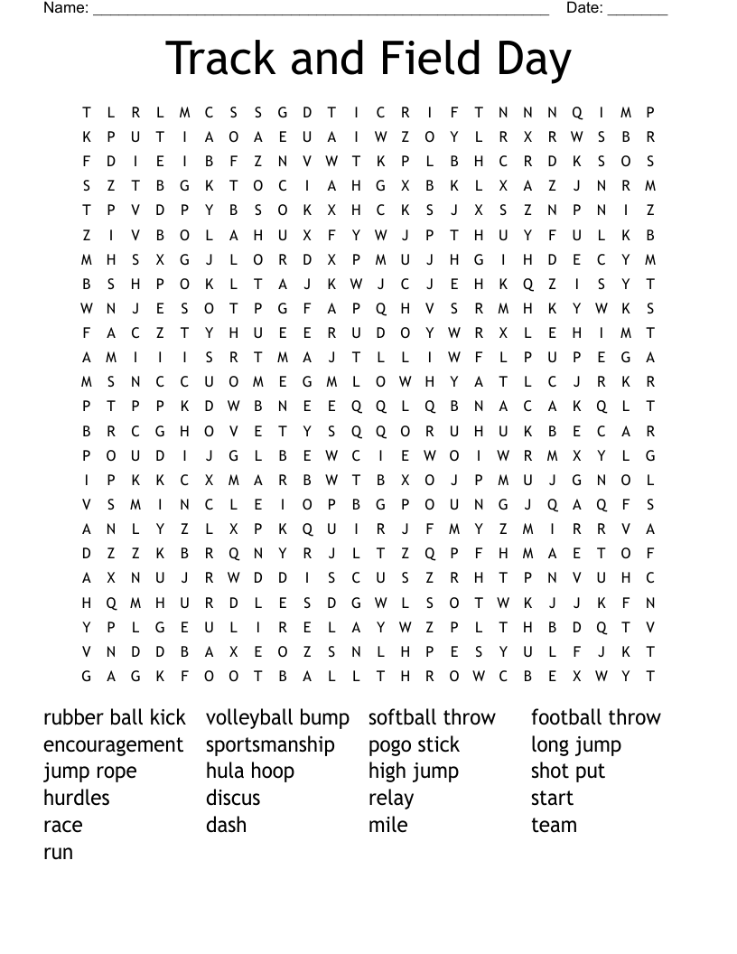 sports day word search wordmint