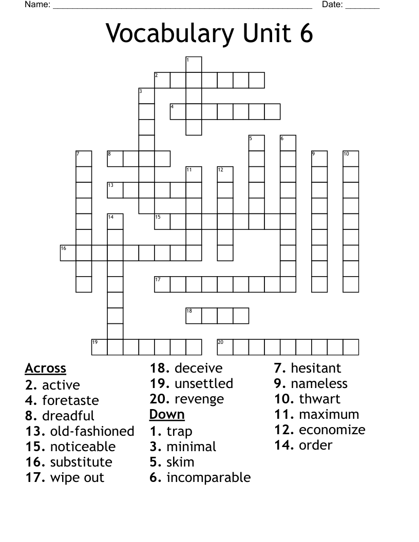 vocabulary chapter 4 6 crossword wordmint