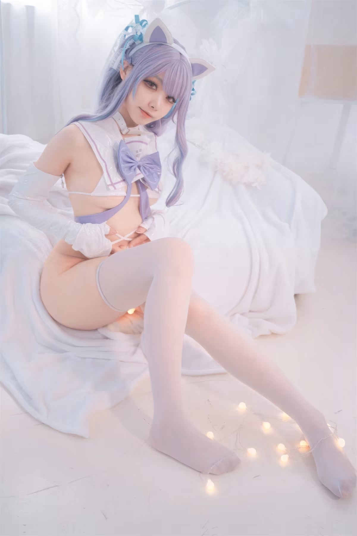 Cosplay 安食Ajiki – 原神 甘雨 & 白貓貓(49)