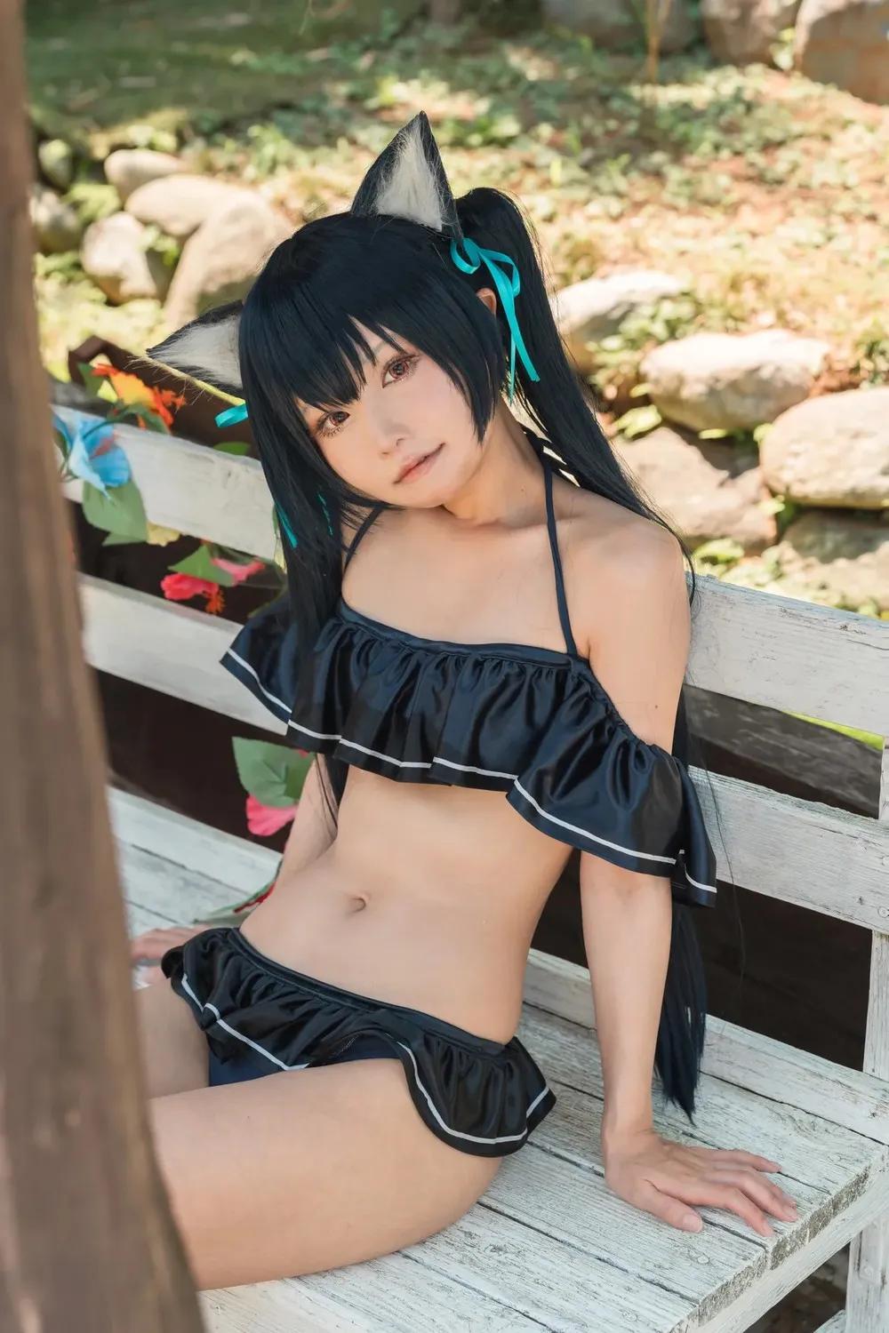 kurumi_cos Serika swimsuit(25)